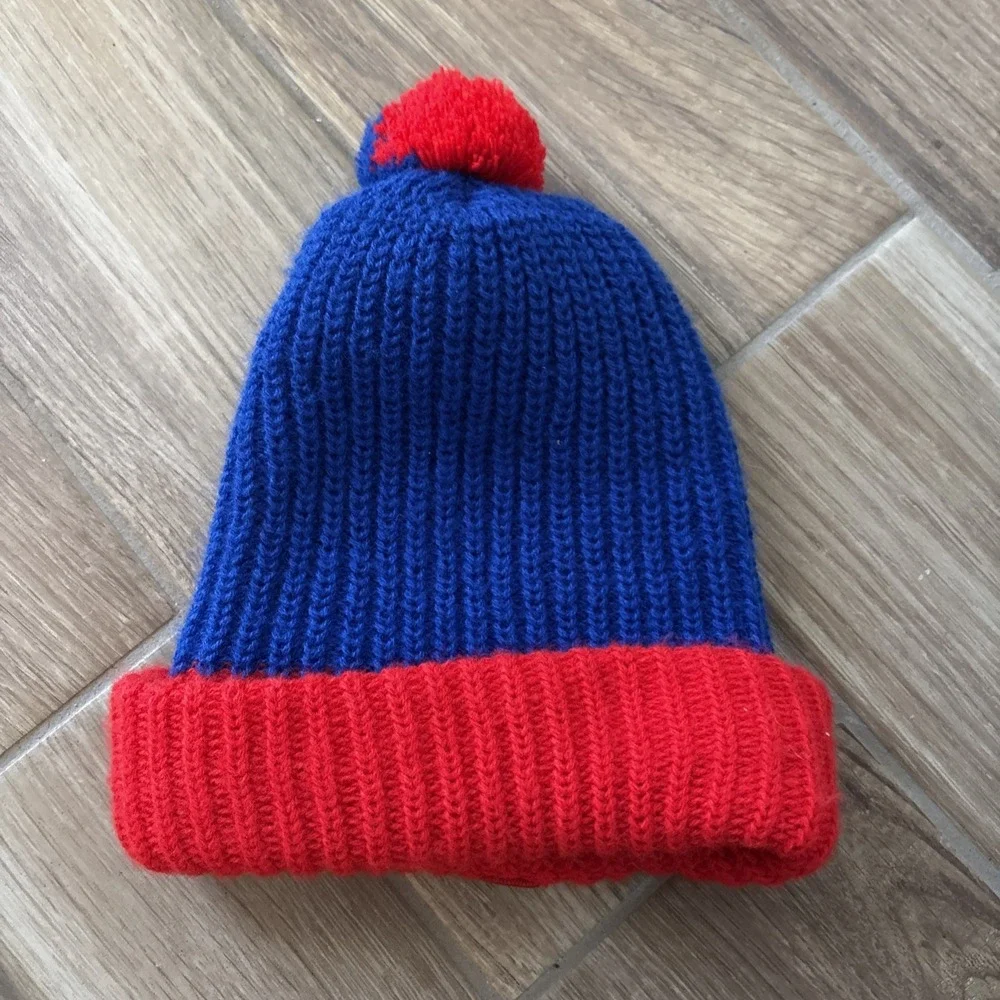 Vintage‎ New York Rangers Hockey Ski Hat Red/blue Pom